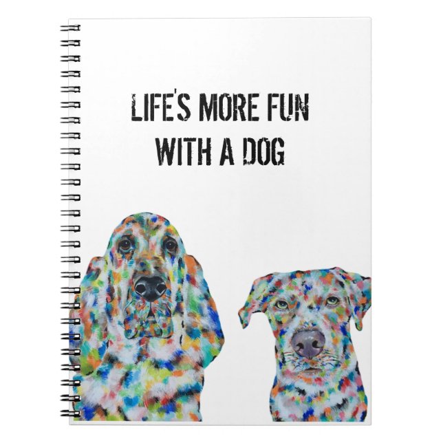 Hound Dog and Labrador Notebook 6.5" x 8.75" (Front)