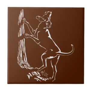 Hound Dog Art Ceramic Tile Hunting Dog Decor