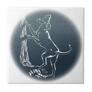 Hound Dog Art Ceramic Tile Hunting Dog Decor