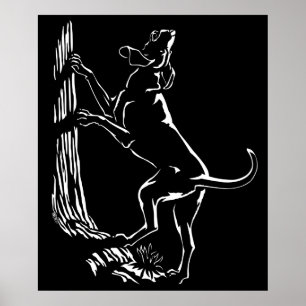 Hound Dog Art Poster Cool Hunting Dog Art Prints