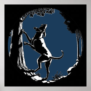 Hound Dog Art Poster Hunting Dog Art Prints