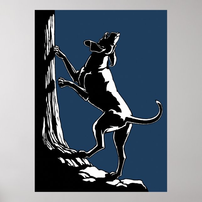 Hound Dog Art Poster Hunting Dog Art Prints Decor (Front)