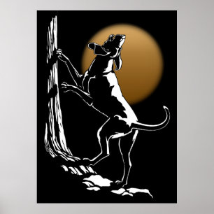 Hound Dog Art Poster Hunting Dog Art Prints Poster