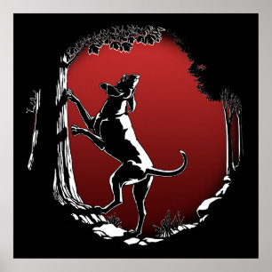 Hound Dog Art Poster Hunting Dog Lover Prints