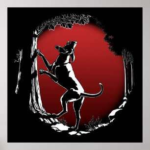 Hound Dog Art Poster Hunting Dog Lover Prints