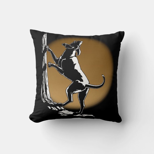 Hound Dog Art Throw Pillow Hunting Dog Pillows (Front)