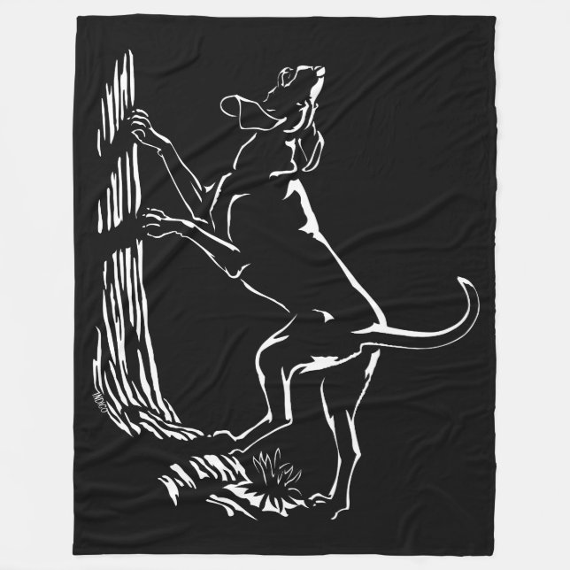 Hound Dog Blanket Hunting Dog Art Fleece Blankets (Front)