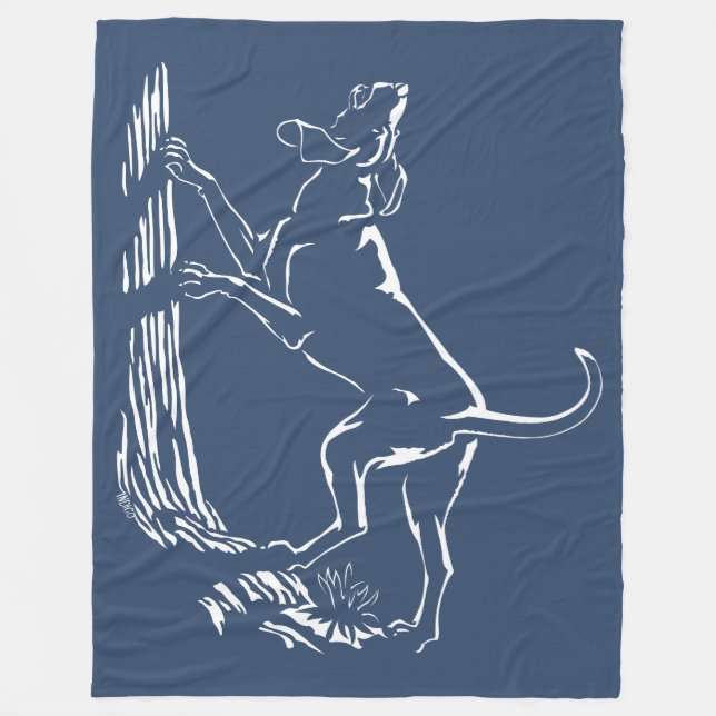 Hound Dog Blanket Hunting Dog Art Fleece Blankets (Front)