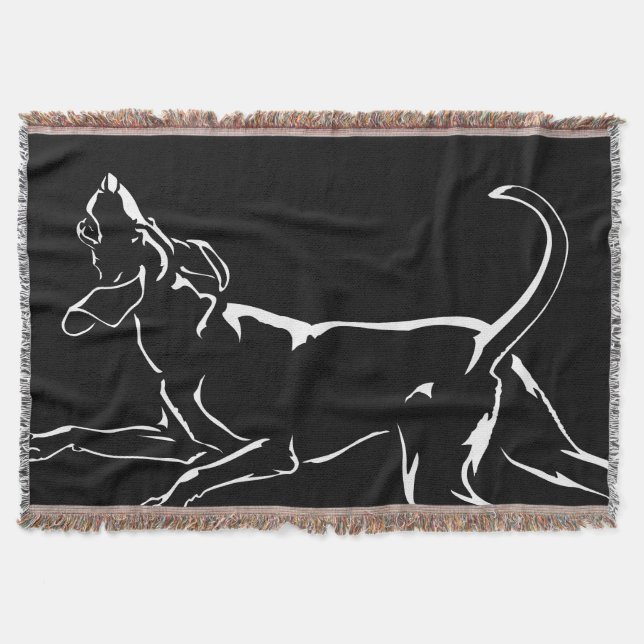 Hound Dog Blanket Hunting Dog Art Throw Blanket (Front)