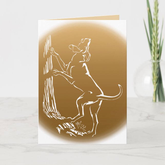 Hound Dog Cards Personalised Dog Art Greeting Card (Front)