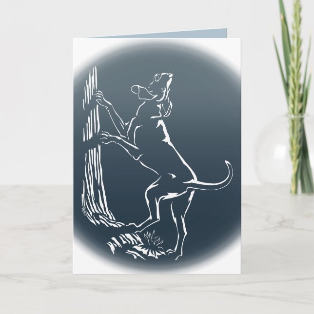Hound Dog Cards Personalised Dog Art Greeting Card (Front)