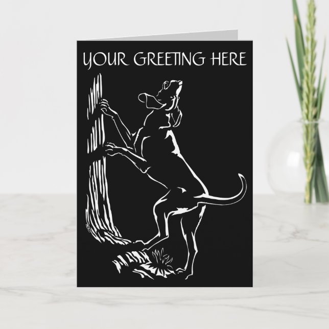 Hound Dog Cards Personalised Dog Art Greeting Card (Front)