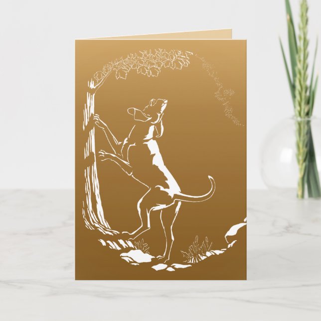Hound Dog Cards Personalised Dog Art Greeting Card (Front)