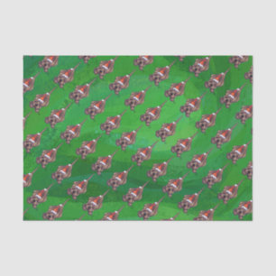 Hound Dog Christmas On Green Tissue Paper