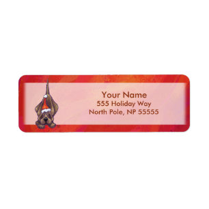 Hound Dog Christmas On Red