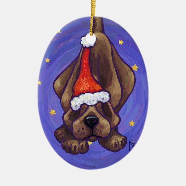 Hound Dog Christmas Ornament (Front)