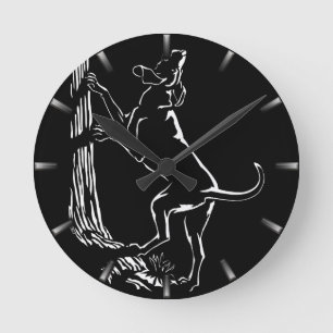 Hound Dog Clock Hunting Dog Art Wall Clock