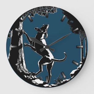 Hound Dog Clock Hunting Dog Art Wall Clock