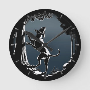 Hound Dog Clock Hunting Dog Art Wall Clock