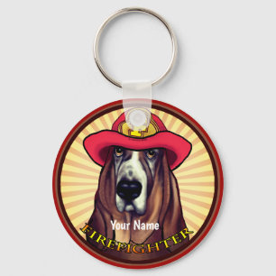 Hound Dog Firefighter keychain