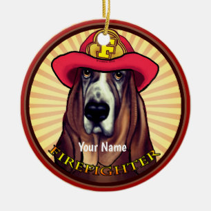 Hound Dog Firefighter ornament