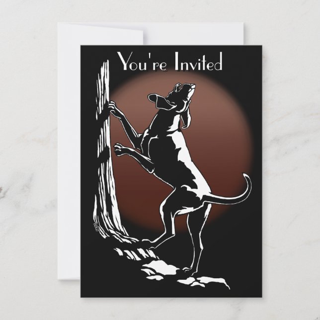 Hound Dog Invitations Personalise Hunting Dog Card (Front)