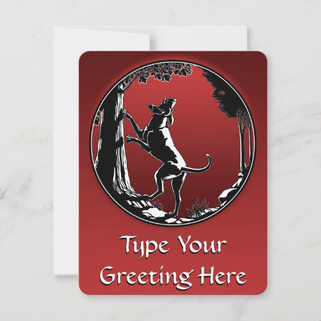 Hound Dog Invitations Personalise Hunting Dog Card (Front)