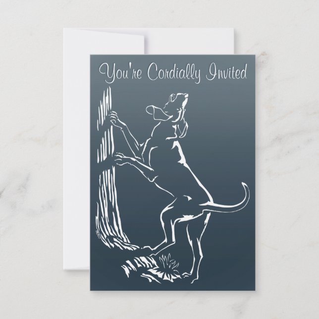 Hound Dog Invitations Personalise Hunting Dog Card (Front)