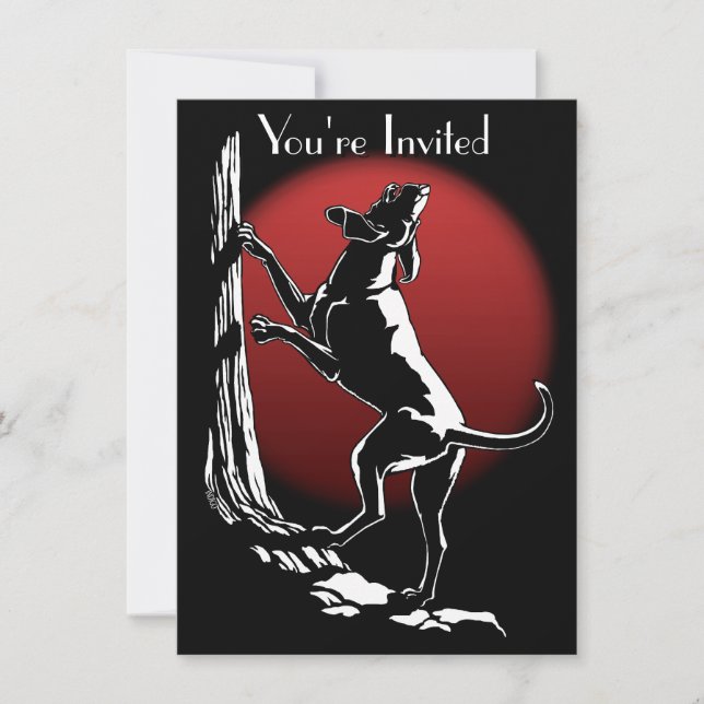 Hound Dog Invitations Personalise Hunting Dog Card (Front)