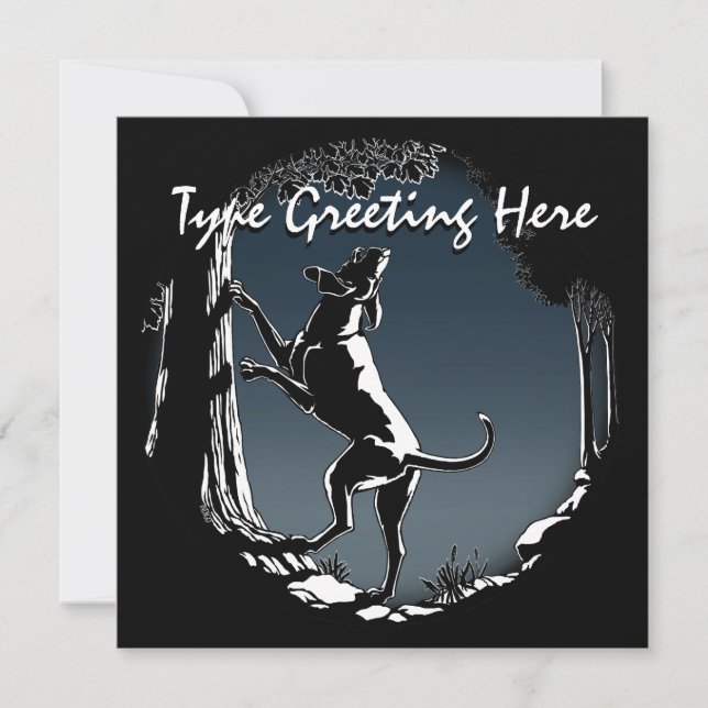 Hound Dog Invitations Personalise Hunting Dog Card (Front)