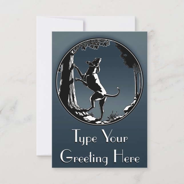 Hound Dog Invitations Personalise Hunting Dog Card (Front)