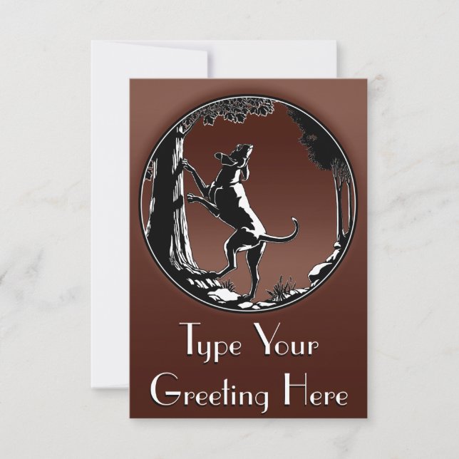 Hound Dog Invitations Personalise Hunting Dog Card (Front)