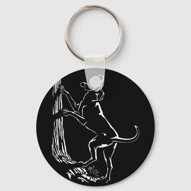 Hound Dog Keychain Hunting Dog Art Keychains (Front)