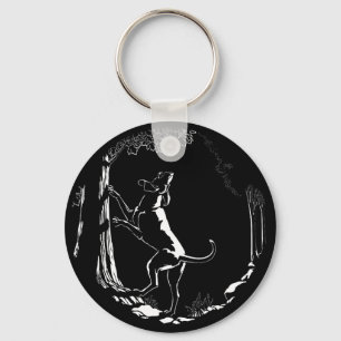 Hound Dog Keychain Hunting Dog Art Keychains
