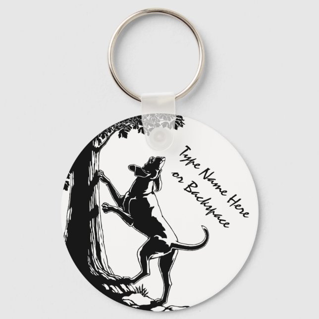 Hound Dog Keychain Hunting Dog Art Keychains (Front)