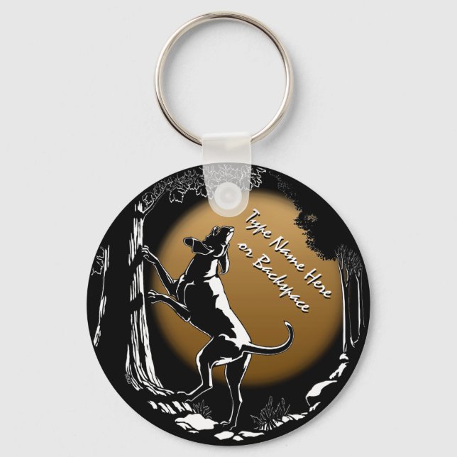 Hound Dog Keychain Personalised Hunting Dog Gift (Front)