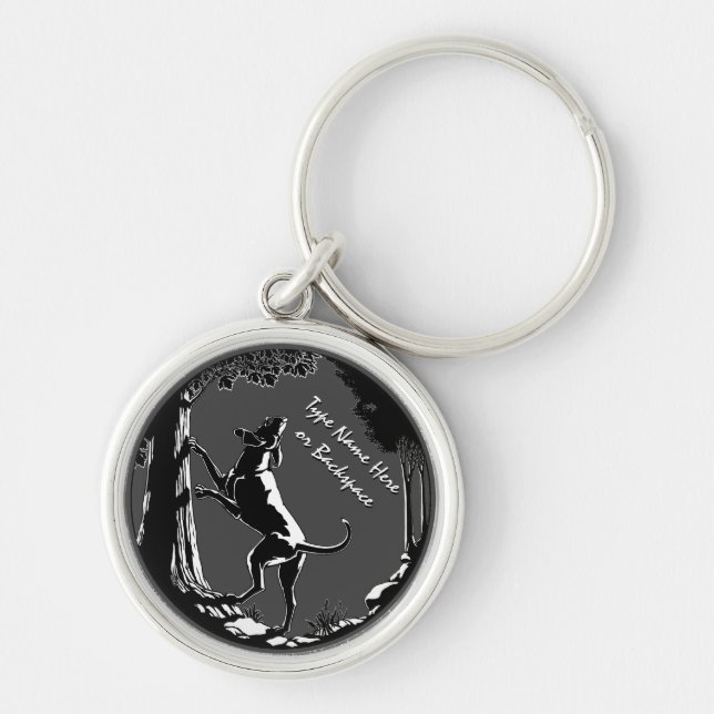 Hound Dog Keychain Personalised Hunting Dog Gift (Front)