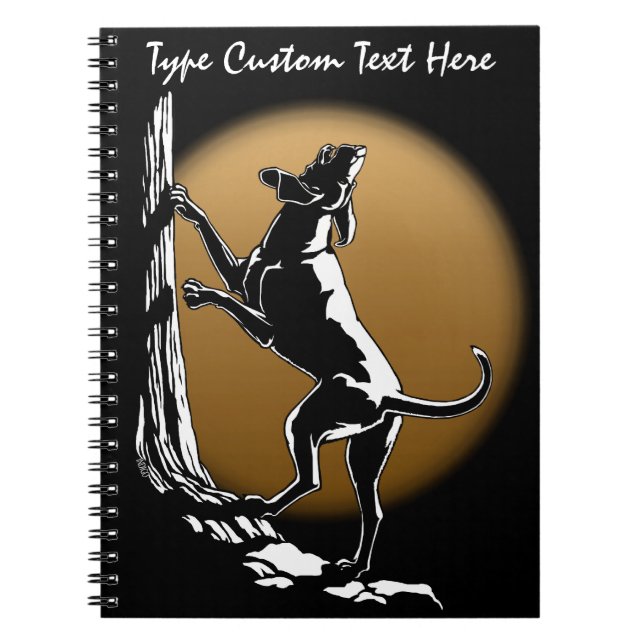 Hound Dog Notebook Personalised Hunting Dog Books (Front)