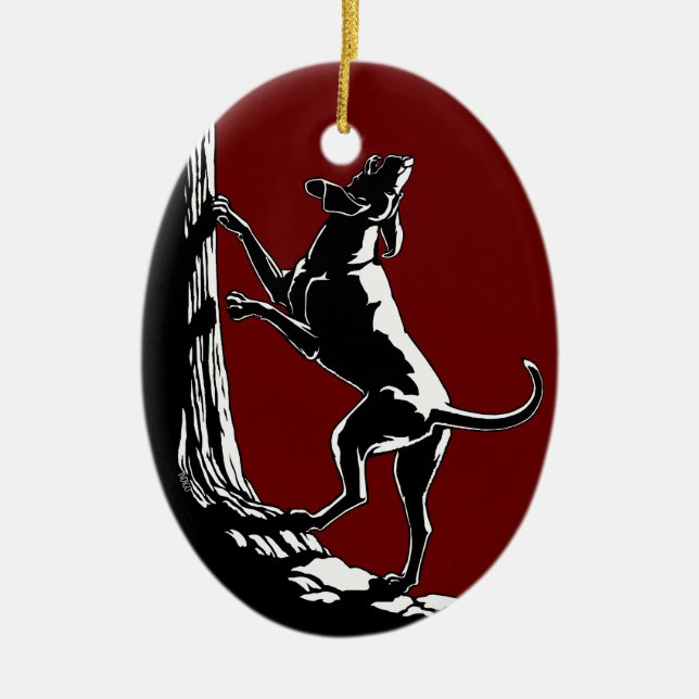 Hound Dog Ornament Custom Hunting Dog Decoration (Front)