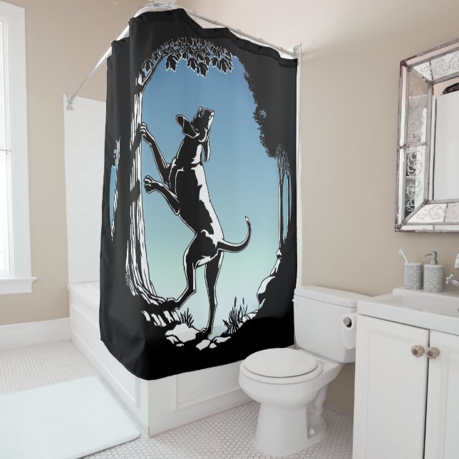Hound Dog Shower Curtain Coonhound Hunting Dog (In Situ)