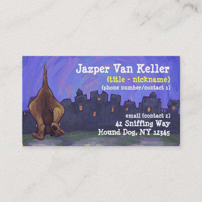 Hound Dog Stationery Business Card (Front)