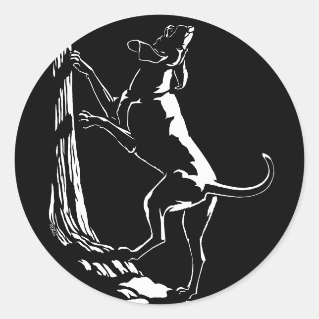Hound Dog Stickers Hunting Dog Art Stickers (Front)