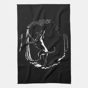 Hound Dog Towel Hunting Dog Art Tea Towel