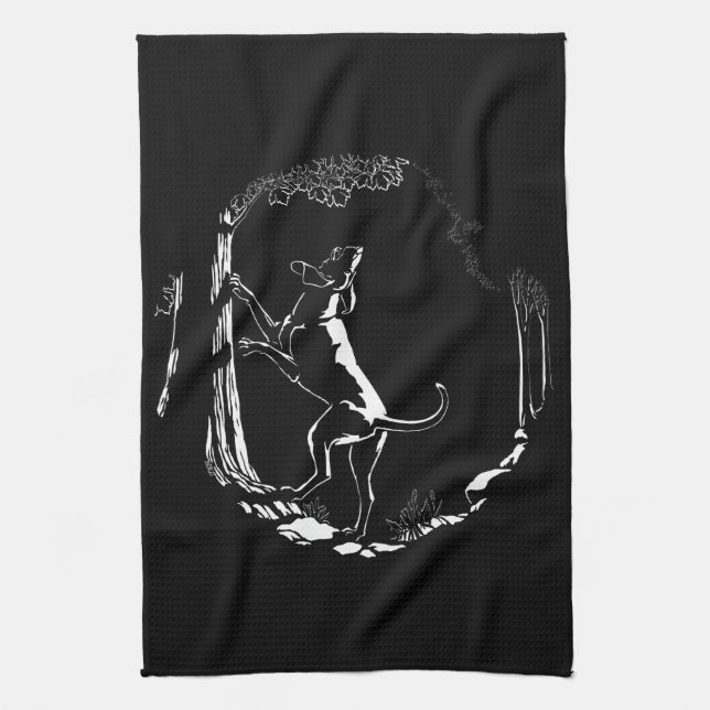 Hound Dog Towel Hunting Dog Art Tea Towel (Vertical)
