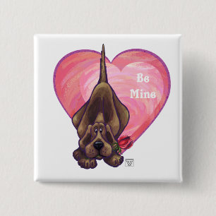 Hound Dog Valentine's Day 15 Cm Square Badge