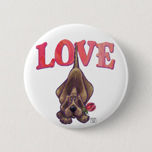 Hound Dog Valentine's Day 6 Cm Round Badge