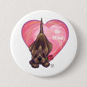 Hound Dog Valentine's Day 7.5 Cm Round Badge