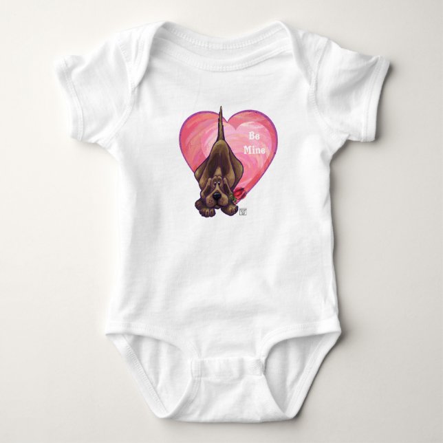 Hound Dog Valentine's Day Baby Bodysuit (Front)