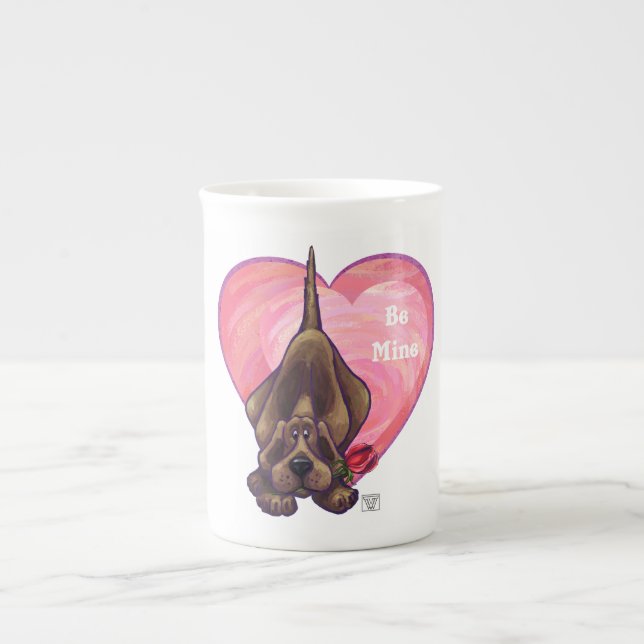 Hound Dog Valentine's Day Bone China Mug (Front)