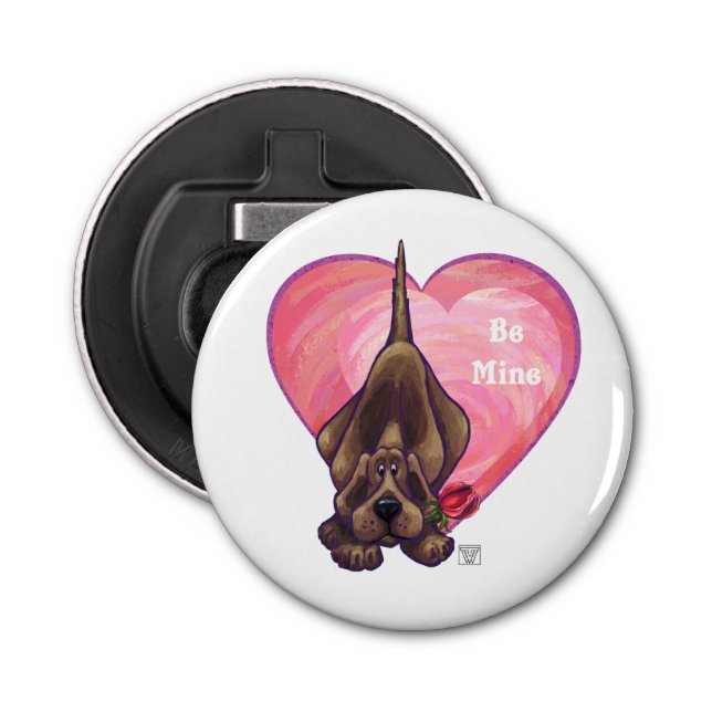 Hound Dog Valentine's Day Bottle Opener (Front)